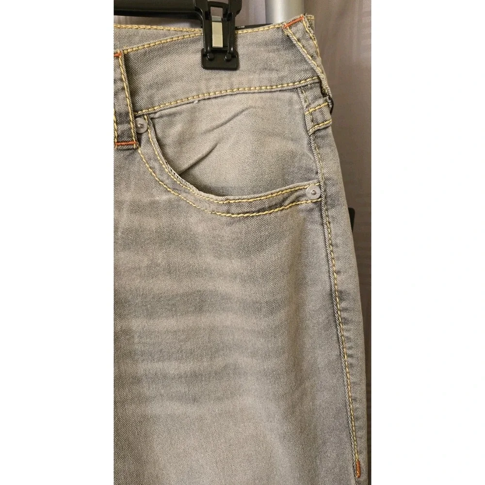 NEW True Religion Geno Big T Flap Jeans Men's 32x32 Grey Flap Relaxed Slim‎ NWT